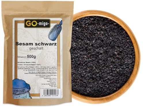 0,5kg Schwarzer Sesamsamen ganz Sesame Black Sesamsaat Premium 500g von GOmigo