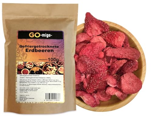 100 g Gefriergetrocknete Erdbeeren hohe Qualität 0,1 kg von GOmigo