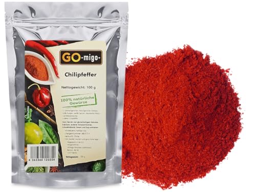 100g Chili Pulver pikant scharf Chilli gemahlen GOmigo von GOmigo