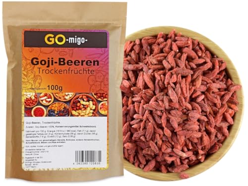 100g Goji Beeren getrocknet ungezuckert naturbelassen beste Qualität 0,1kg von GOmigo