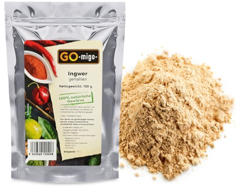 100g Ingwer Pulver gemahlen auch für Ingwertee Premium TOP Qualität 0,1kg von GOmigo