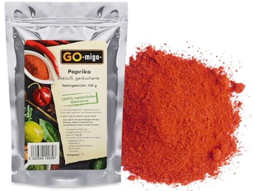 100g Paprika edelsüß geräucherte gemahlen echte 100 Asta Top Qualität von GOmigo