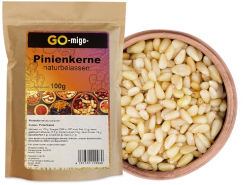 100g | Pinienkerne | naturbelassen pflanzlich fein & aromatisch 0,1kg von GOmigo