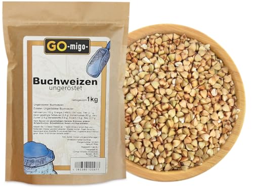 1kg Buchweizen ungeröstet ungesalzen frisch - GOmigo 1000g von GOmigo