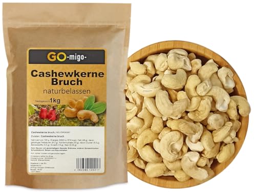 1kg Cashewkerne Bruch Cashew Cashews Cashewnüsse Cashewbruch Top & Frisch von GOmigo