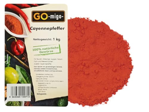 1kg Cayenne Pfeffer gemahlen Cayennepfeffer Chili Pulver Top Qualität 1000g von GOmigo