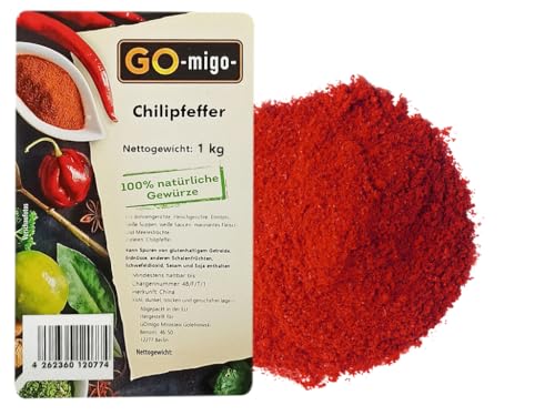 1kg Chili Pulver pikant scharf Chilli gemahlen GOmigo 1000g von GOmigo