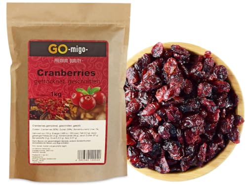 1kg Cranberries Cranberry, geschnitten Top & Frisch 1000 g von GOmigo