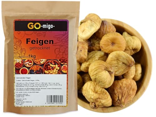 1kg Feigen getrocknet ganz naturbelassen ungezuckert ungeschwefelt Trockenfeigen von GOmigo