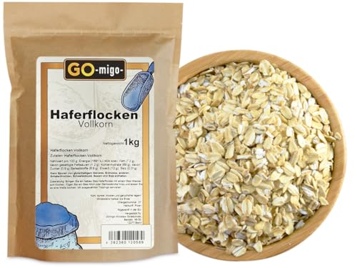 1kg Haferflocken Hafer Flocken Lebensmittelqualität Müsli GOmigo 1000g von GOmigo