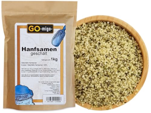 1kg Hanfsamen geschält Hanf Samen vegan nährstoffreich Premium Qualität von GOmigo