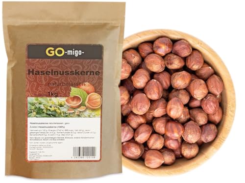 1kg Haselnüsse mit Haut ohne Schale geschält naturbelassen Qualität von GOmigo