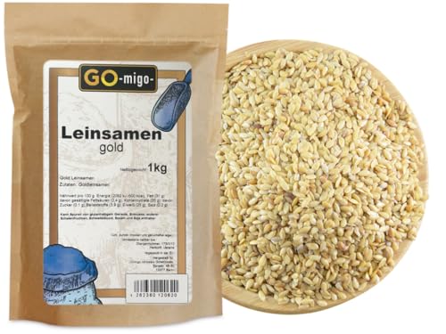 1kg Leinsamen gold Leinsaat Lebensmittel Qualität - GOmigo 1000g von GOmigo