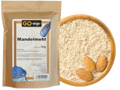 1kg Mandelmehl weißes fein gemahlen Premium Qualität von GOmigo