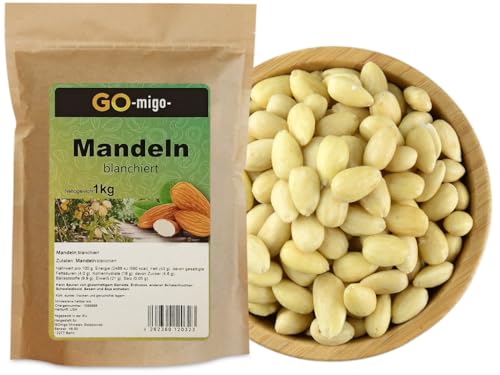 1kg Mandeln blanchiert ganz Mandel Mandelkerne geschält Premium Qualität von GOmigo