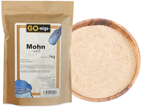 1kg Mohn Weiß Premium Qualität 1000g von GOmigo