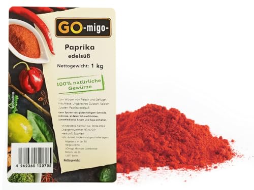 1kg Paprika Edelsüß gemahlen 1kg echte 100 Asta Top Qualität von GOmigo