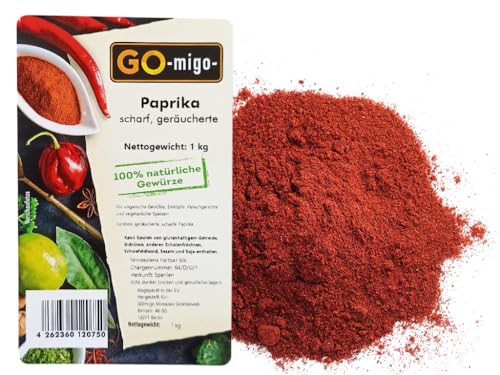 1kg Paprika scharf, geräucherte gemahlen 100ASTA Premium Qualität 1000g von GOmigo