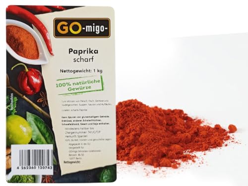 1kg Paprika scharf gemahlen 100ASTA Premium Qualität 1000g von GOmigo