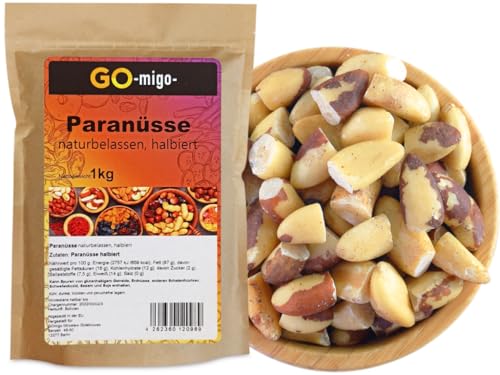 1kg Paranüsse halbiert geschält Paranusskerne Paranuss aus Bolivien von GOmigo