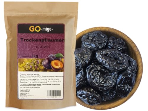 1kg Pflaumen getrocknet ohne Stein ungezuckert naturbelassen von GOmigo