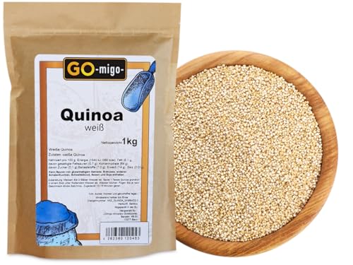 1kg Quinoa weiße Rohkost Samen Inkakorn Reis der Inka Premium qualität 1000g von GOmigo