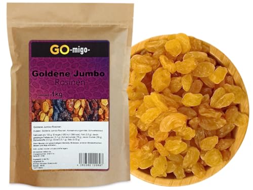 1kg Rosinen - Goldene Jumbo ungesüsst Top & Frisch 1000g von GOmigo