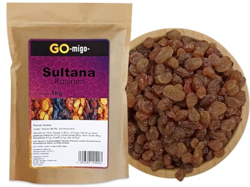 1kg Sultaninen Sultanas ungesüsst Rosinen Top & Frisch 1000g von GOmigo