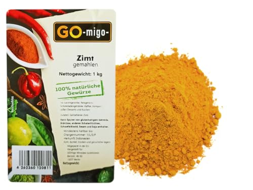 1kg Zimt gemahlen Zimtpulver Cinnamon natürlich Top Qualität 1000g von GOmigo