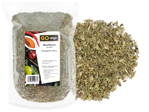 500g Basilikum gerebelt feinstes Aroma & Premium Qualität 0,5kg von GOmigo