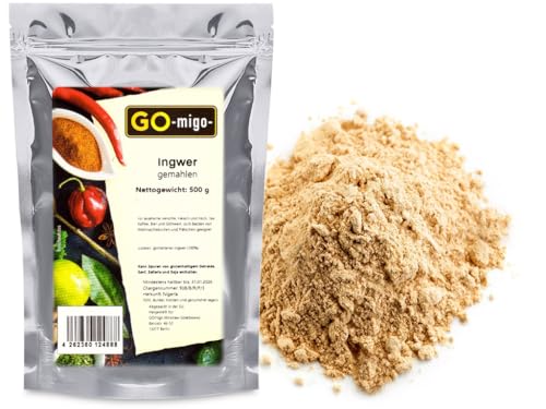 500g Ingwer Pulver gemahlen auch für Ingwertee Premium TOP Qualität 0,5kg von GOmigo