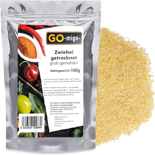 Getrocknete Zwiebeln, grob gemahlen 100g - GOmigo von GOmigo