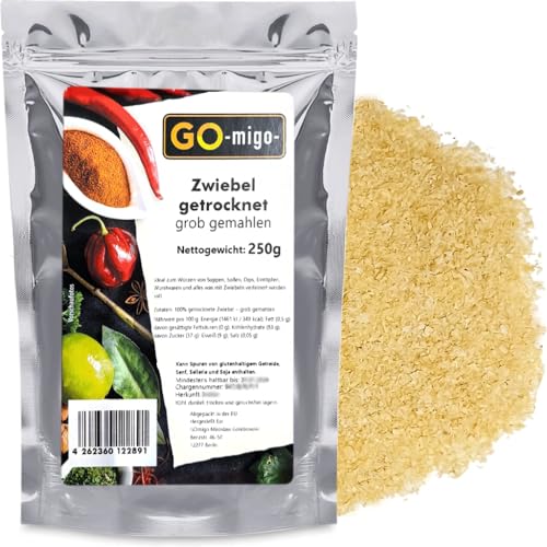 Getrocknete Zwiebeln, grob gemahlen 250g - GOmigo von GOmigo