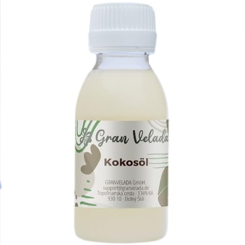 Bio-Kokosnussöl | Rein für Kosmetik | Feuchtigkeitsspendend und pflegend für Haut und Haar | Ideal für selbstgemachte Seifen und Cremes 100 ml (Paquete de 1) von GRAN VELADA