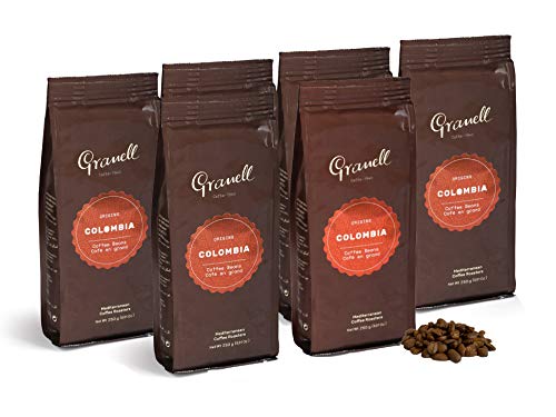Cafés Granell - Pure Origin Kolumbien | Kaffeebohnen 100% Arabica Kaffee - Feines Aroma, Fruchtiger Geschmack und Leichter Säurengrad | 6 x 250 g von GRANELL CAFES-1940