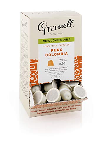 Granell - Espresso Rico Colombia | Kompatible Espressokapseln für Nespresso Maschinen 100% Arabica Kaffee - 100 Kompostierbare Kaffeekapseln von GRANELL CAFES-1940