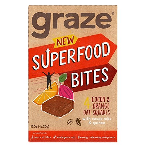 Graze Kakao & Orange Flapjack mit Quinoa & Super Cacao Nibs 4 x 30g von Graze