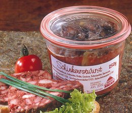 Frische Hausmacher Schinkenrotwurst im Weckglas | 200g | Herzhaft und traditionell für Genießer Frische Hausmacher Schinkenrotwurst im Weckglas | 200g | Herzhaft und traditionell für Genießer von GREAT BRITISH TRADING LIMITED