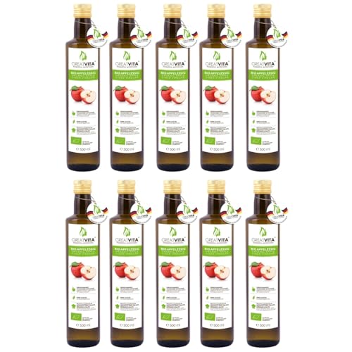 GreatVita Bio Apfelessig 5 Liter | Naturtrüb & ungefiltert mit Essigmutter - 100% Bio Qualität aus kontrolliert biologischem Anbau | Frei von künstlichen Zusatzstoffen, Rohkostqualität von GREAT VITA