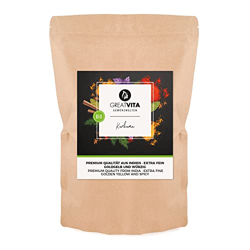 GreatVita Bio Kurkuma Pulver, 1000g fein gemahlen, 100 Procent natürlich GreatVita Bio Kurkuma Pulver, 1000g fein gemahlen, 100 Procent natürlich von Mea Vita