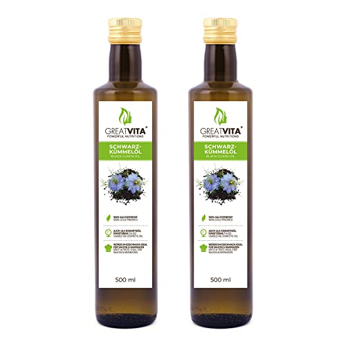 GREAT VITA Schwarzkümmelöl, kaltgepresst und 100Prozent Rein, Uni, 1 l (1er Pack) von Mea Vita