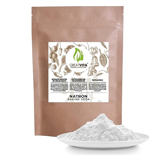 Natron Pulver - 1600g / Backpulver E 500ii | Premium Qualität | Ökolgisches Natriumcarbonat/Hochreine Lebensmittelqualität | GreatVita von GREAT VITA