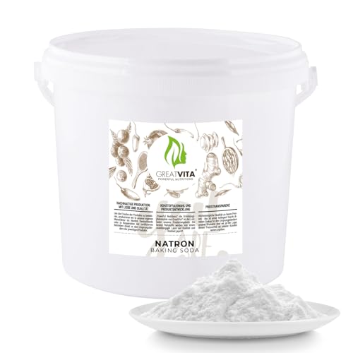 Natron Pulver 5 kg - Backpulver E500ii | Premium Qualität - Ökologisches Natriumcarbonat, Hochreine Lebensmittelqualität | GreatVita von GREAT VITA