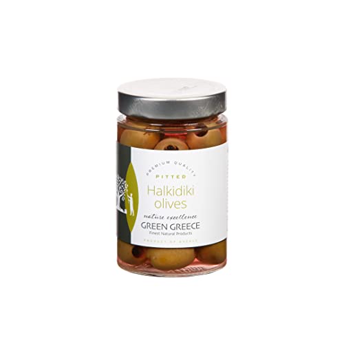 GREEN GREECE Grüne Oliven ohne Stein - Grüne Halkidiki Oliven ohne Stein - Chalkidiki Oliven im Glas 370g / 200g Abtropfgewicht - Premium Qualität GREEN GREECE Grüne Oliven ohne Stein - Grüne Halkidiki Oliven ohne Stein - Chalkidiki Oliven im Glas 370g / 200g Abtropfgewicht - Premium Qualität von GREEN GREECE
