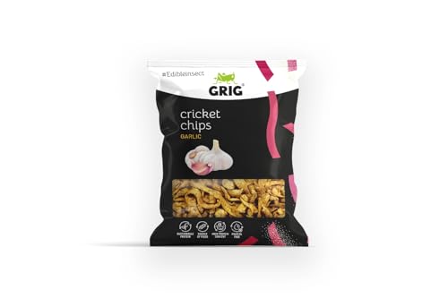 GRIG Grillen-Chips, essbarer Insektensnack, 70g (Knoblauch) von GRIG