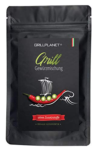 Grill Gewürz Gewürze Gewürzmischung 100g Aromabeutel von Grillplanet für alle Fleischsorten von GRILLPLANET