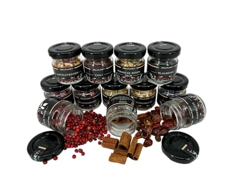 Grillplanet Premium Gin Gewürze Set "Exclusiv" - 12 handverlesene seltenere Botanicals Gewürze zum Individualisieren von Gin von GRILLPLANET