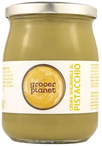 Grocer Planet - Süße Pistaziencreme (600g) | Mit 45% Pistazien aus Sizilien | Italienische Gourmetküche | Geeignet für Frühstück und Desserts von GROCER PLANET