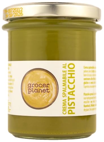 Grocer Planet - Süße Pistaziencreme (200g) | Mit 45% Pistazien aus Sizilien | Italienische Gourmetküche | Geeignet für Frühstück und Desserts von GROCER PLANET