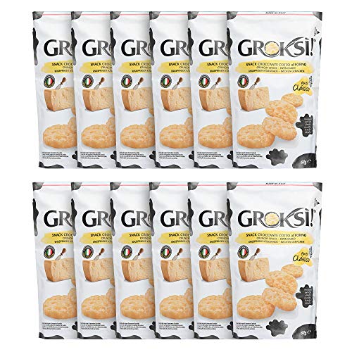 GROKSi! Käse-Snack aus Italien | Käse-Cracker | Protein Snack (Classico, 12x 60 g) von GROKSi!